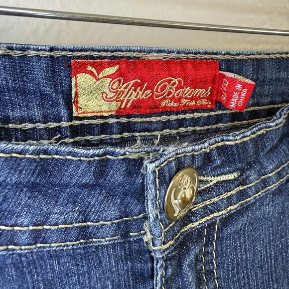 VTG Apple Bottom Jeans Women Blue Skinny Apple Pockets Y2K Hip Hop Denim Size 10 - Picture 2 of 12